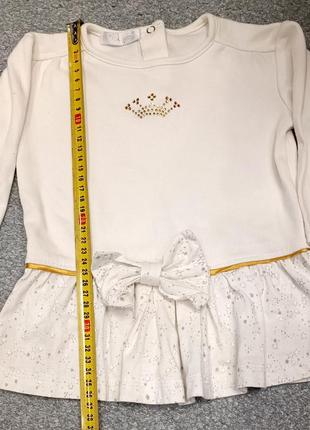 Платье, сарафан с длинным рукавом для девочки белого цвета на рост 74-807 фото