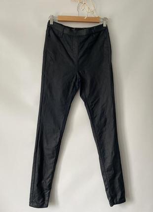 Распродажа брюки узкие высокая посадка джеггинсы леггинсы 10 размер м под темно синюю под джинсовую кожу2 фото