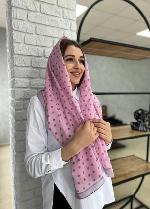 Гарний шифоновий шарф принт горох виробник туреччина