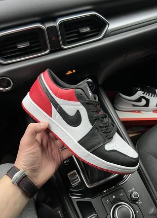 Чоловічі кросівки air jordan 1 low 41-46р чорні з красним