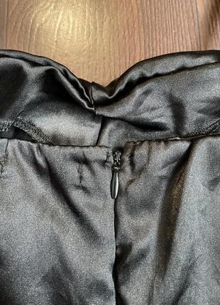 Распродажа платье вечернее атлас черное ниже колена по фигуре размер 8 s boohoo женское летнее сарафан6 фото