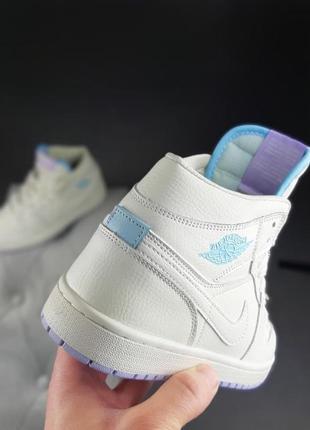 Кроссовки nike air jordan 1 retro milk blue3 фото