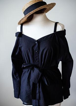 Стильна блузка з бавовни з відкритими плечима