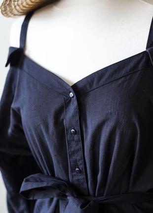 Стильна блузка з бавовни з відкритими плечима2 фото