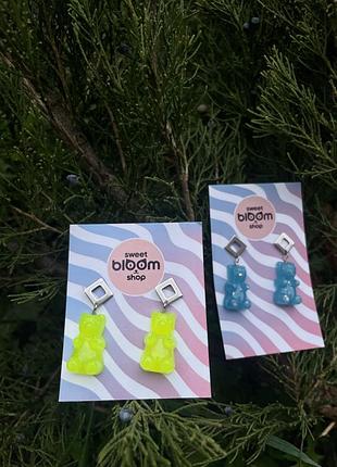 Сережки медведики, світяться в темряві