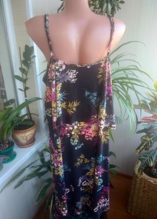 Цікаве трикотажне плаття сарафан в квітковий принт7 фото