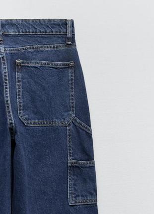 Прямые джинсы карго со средней посадкой полной длины zara - 36, 388 фото