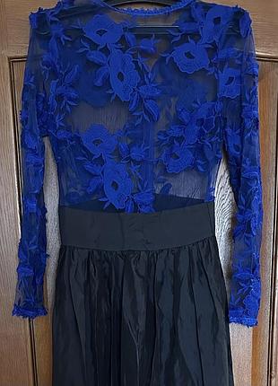 Сукня довга з прозорим верхом