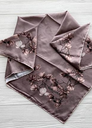 Атласный платок бренд принт цветочный производитель турченья