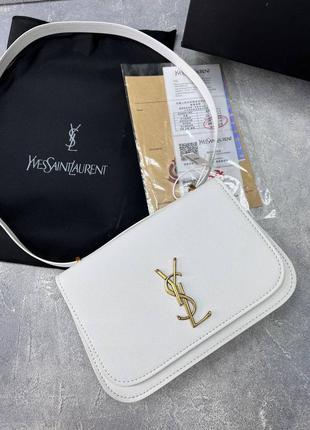 Сумка в стиле ysl черная белая кожа3 фото