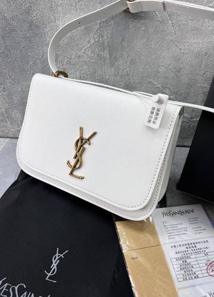 Сумка в стиле ysl черная белая кожа4 фото