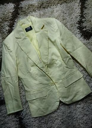 Жакет пиджак лимонного цвета хлопок1 фото