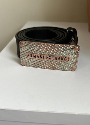 Пояс шкіряний armani exchange1 фото