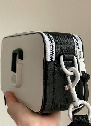 Женская сумка marc jacobs logo white/black 7