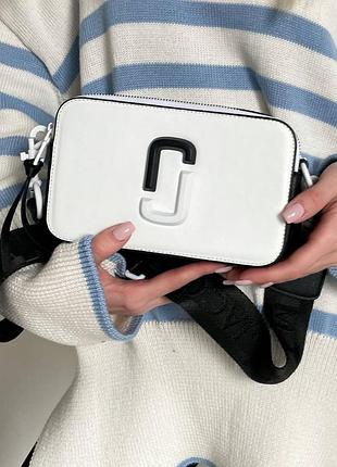 Женская сумка marc jacobs logo white/black 5