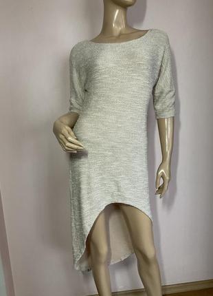Стильное асимметричное трикотажное платье с люрексом/s- m/ brend lynne1 фото