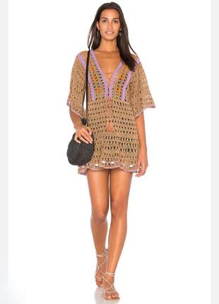 Пляжна сукня anna kosturova дизайнерська в'язана туніка handmade вязаная туника