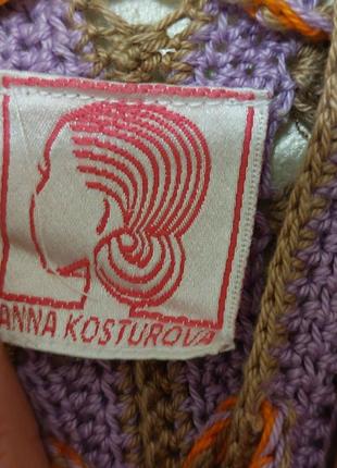 Пляжна сукня anna kosturova дизайнерська в'язана туніка handmade вязаная туника7 фото