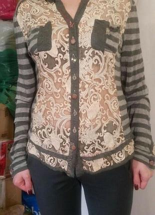 Блузка elisa cavaletti шелк-хлопок.