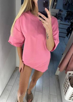 🛍️футболка-туніка. рожевий, зелений та чорний