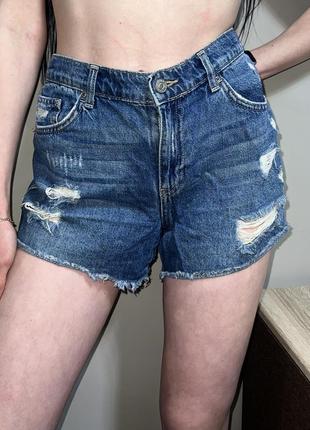 Джинсовые шорты lcw jeans на средней посадке рваные с потертостями