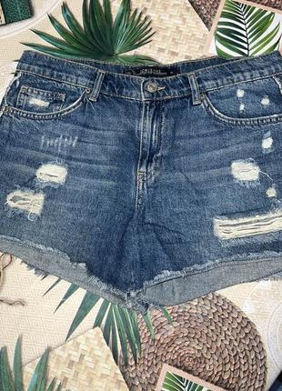 Джинсовые шорты lcw jeans на средней посадке рваные с потертостями5 фото