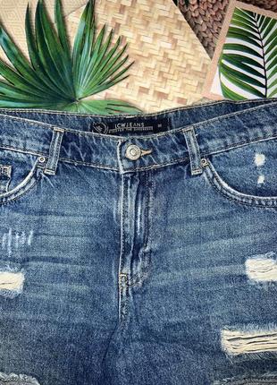 Джинсовые шорты lcw jeans на средней посадке рваные с потертостями6 фото