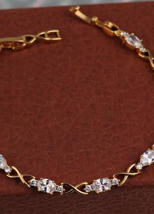 Браслет xuping jewelry солнечное сияние 17.5 см 4 мм золотистый
