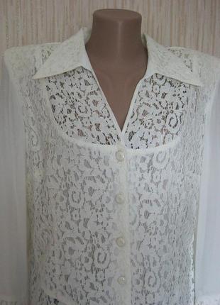 Женская блузка ажурная с длинным рукавом1 фото
