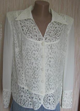 Женская блузка ажурная с длинным рукавом3 фото