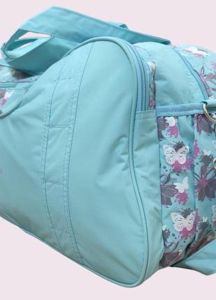 Маленькая дорожная сумка ручная кладь цвет голубой размер 40х26х18 см. 19 литров4 фото