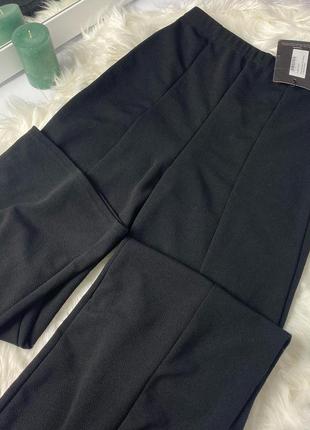 Женские черные прямые штаны брюки на высокой посадке5 фото