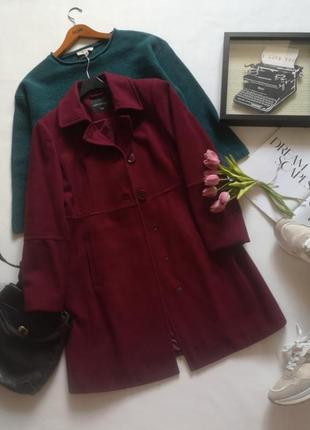 Шерстяное пальто top secret, цвета марсала, бордовое, демисезонное,7 фото