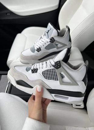 Женские кроссовки jordan 4 white black