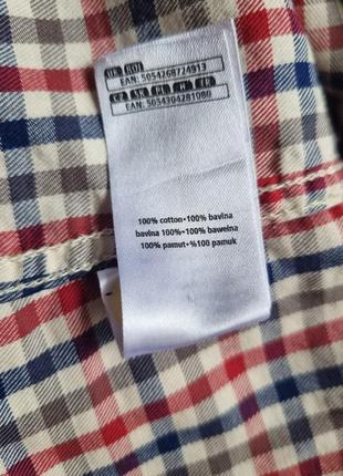 Мужская брендовая базовая топовая хлопковая рубашка в клетку тартан с нагрудным карманом shirt f&amp;f l10 фото
