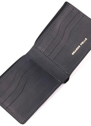 Отличный кожаный кошелек без застежки слава зсу grande pelle 16754 черный3 фото