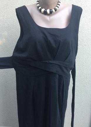 Льон сукні з відкритою спиною,сарафан в складки,великий розмір,льон+віскоза2 фото