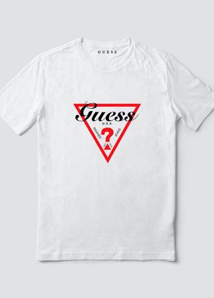 Женская оверсайз футболка guess белая гесс oversize