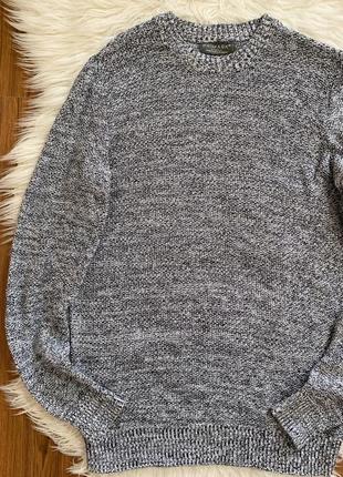 Серый меланжевый мужской свитер котоновый 5