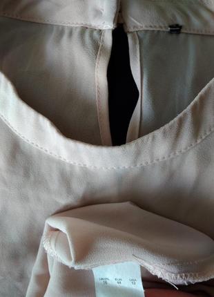Р 14 / 48-50 нарядная базовая пудровая блуза блузка туника с удлиненной спинкой4 фото
