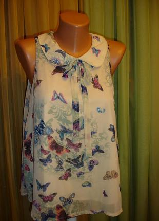 Стильна вільна блуза з метеликами "look"