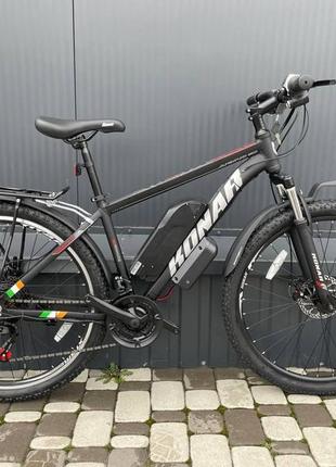 Електровелосипед cubic-bike konar 27.5 з багажником чорно-червоний 450 w 8 ah 48v panasonic3 фото