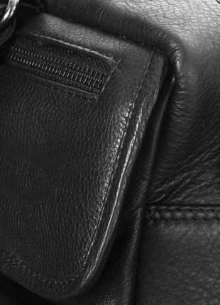 Мужская кожаная сумка с отделом для ноутбука 14 дюймов always wild черная8 фото