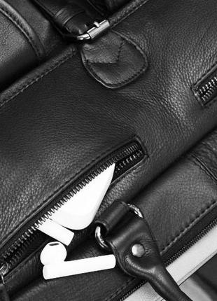 Мужская кожаная сумка с отделом для ноутбука 14 дюймов always wild черная5 фото