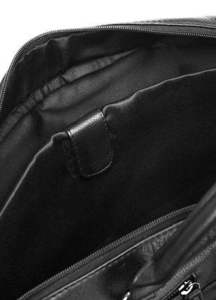 Мужская кожаная сумка с отделом для ноутбука 14 дюймов always wild черная7 фото