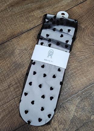 Носки носки черные сердечко сетка ажурные под туфли, босоножки, кроссовки3 фото