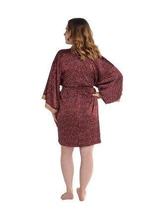 Шелковый халат кимоно с поясом3 фото