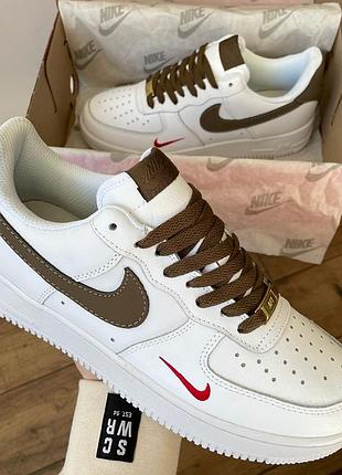 Мужские кожаные кроссовки nike air force 1 low ‘07 essenti 2 “mocco ”#найк