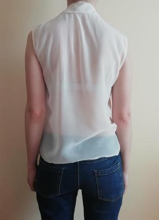 Кружевная шифоновая блуза рубашка без рукавов4 фото