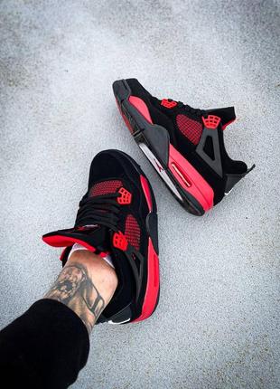 Мужские высокие кроссовки nike air jordan 4 сrimson " red thunder#найк8 фото